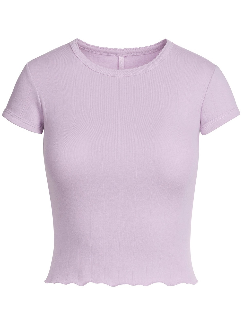 NWT SKIMS Ribbed Short Sleeve Baby Tee - Lavender